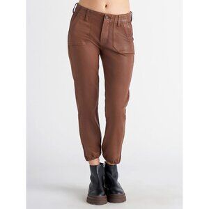 Dex Waxed Jogger Pants Women’s Size 31 Brown Faux Leather Coated Casual